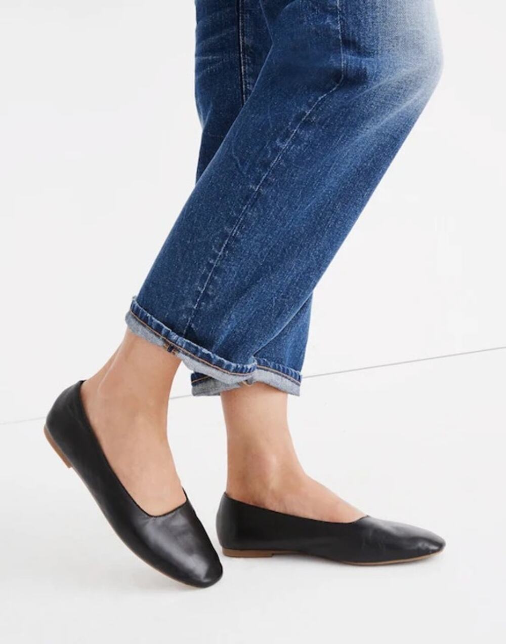 Madewell Cory Square Toe Ballet Flat Black